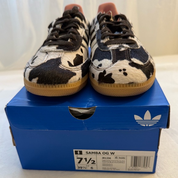 ADIDAS SAMBA OG Cow Print size 7.5 Women Sneakers Animal Print Gum Sole NWT - Picture 12 of 14